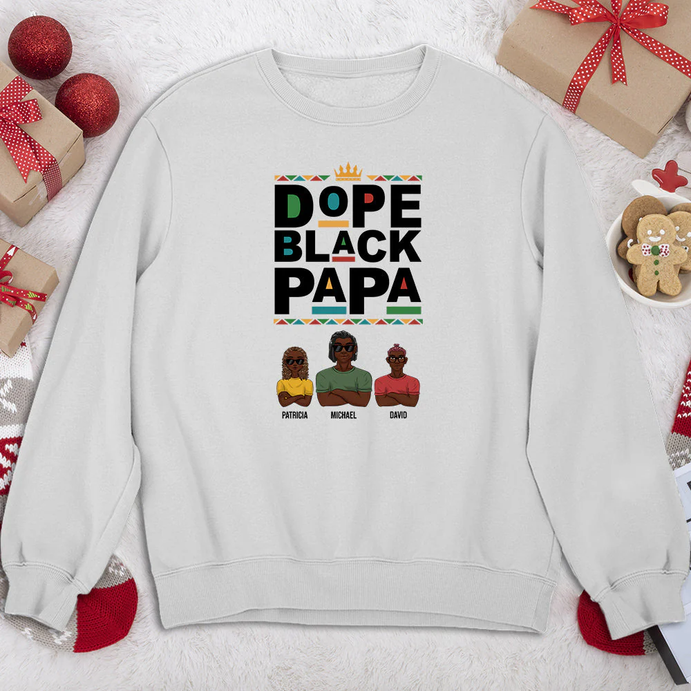 Dope Black Dad - Personalized Custom Shirt - Image 4