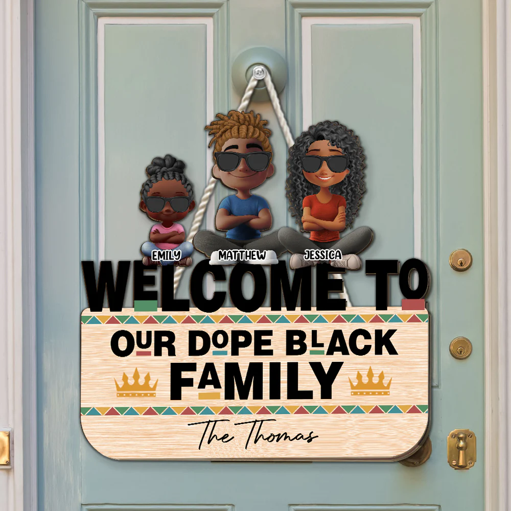Dope Black Family - Personalized Custom Wood Sign - Image 2
