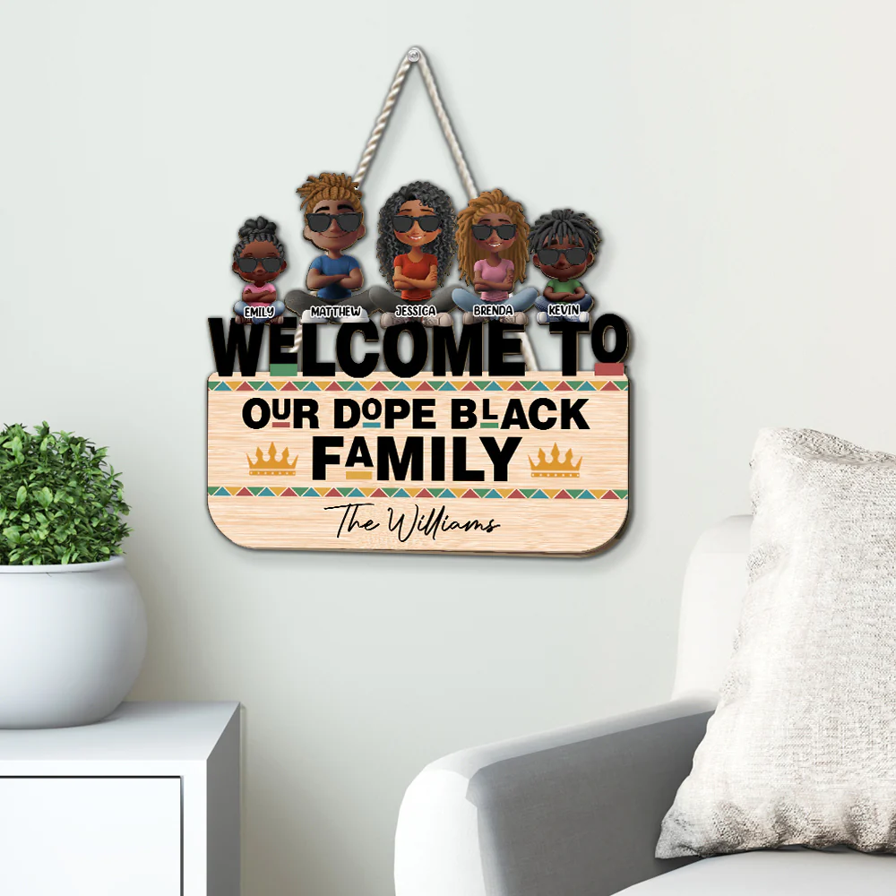 Dope Black Family - Personalized Custom Wood Sign - Image 3