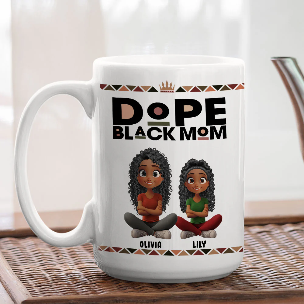 Dope Mom - Personalized Custom Coffee Mug - Image 4