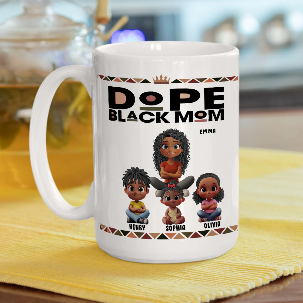 Dope Mom - Personalized Custom Coffee Mug - Image 5