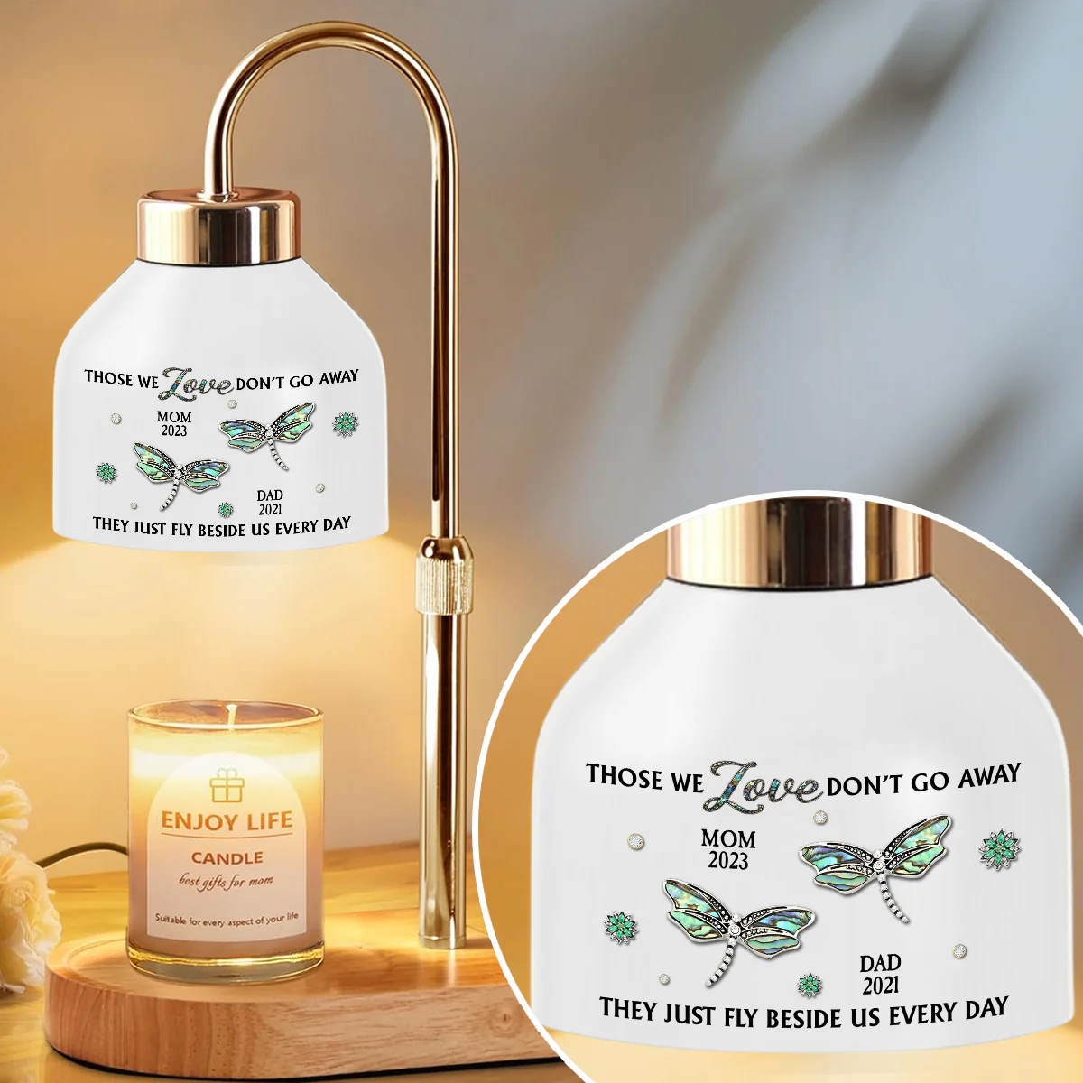 Dragonfly In My Mind - Personalized Custom Candle Warmer Lamp