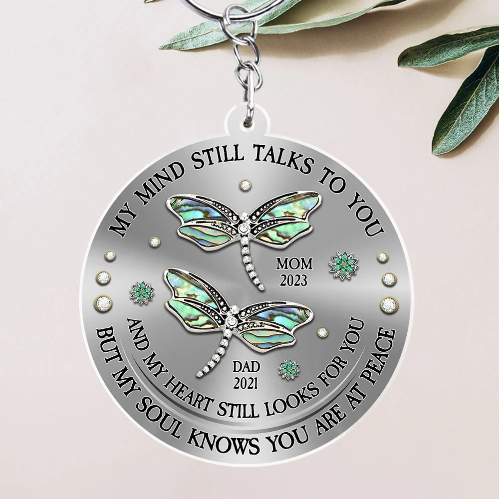 Dragonfly My Mind My Heart My Soul - Personalized Custom Acrylic Keychain