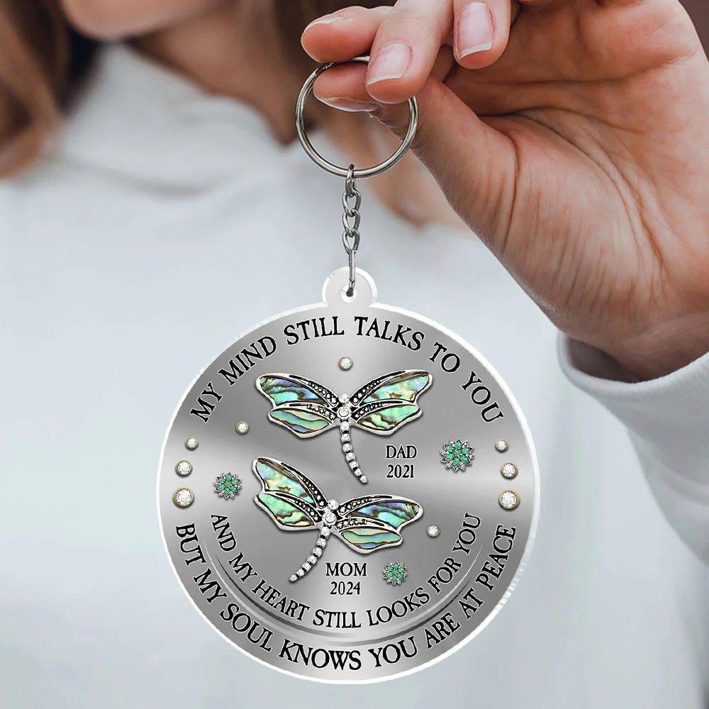 Dragonfly My Mind My Heart My Soul - Personalized Custom Acrylic Keychain - Image 2