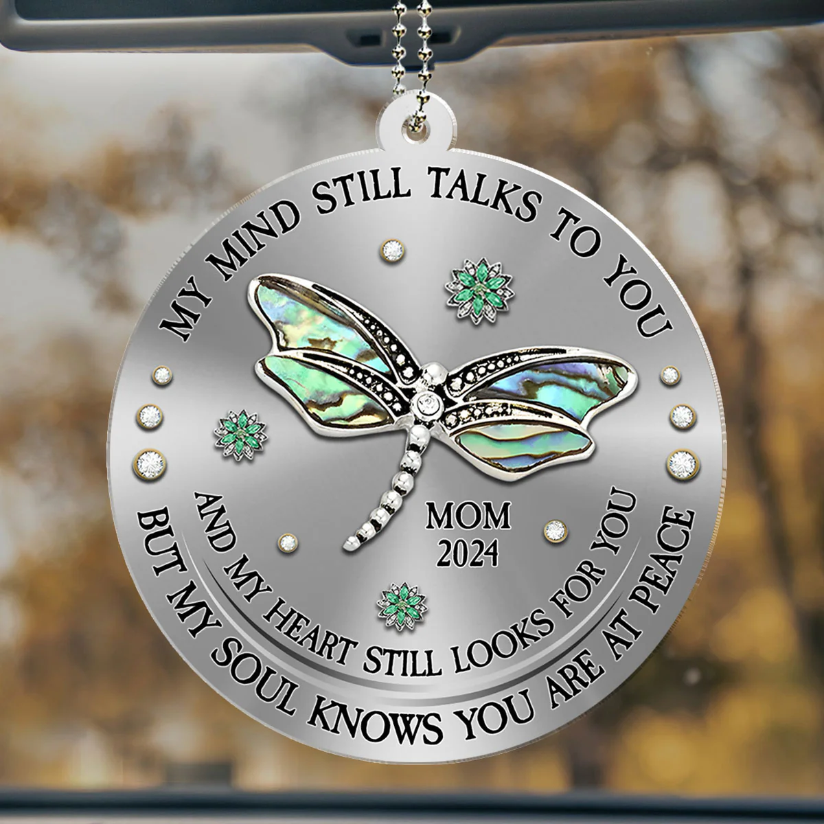 Dragonfly My Mind My Heart My Soul - Personalized Custom Car Ornament - Image 2