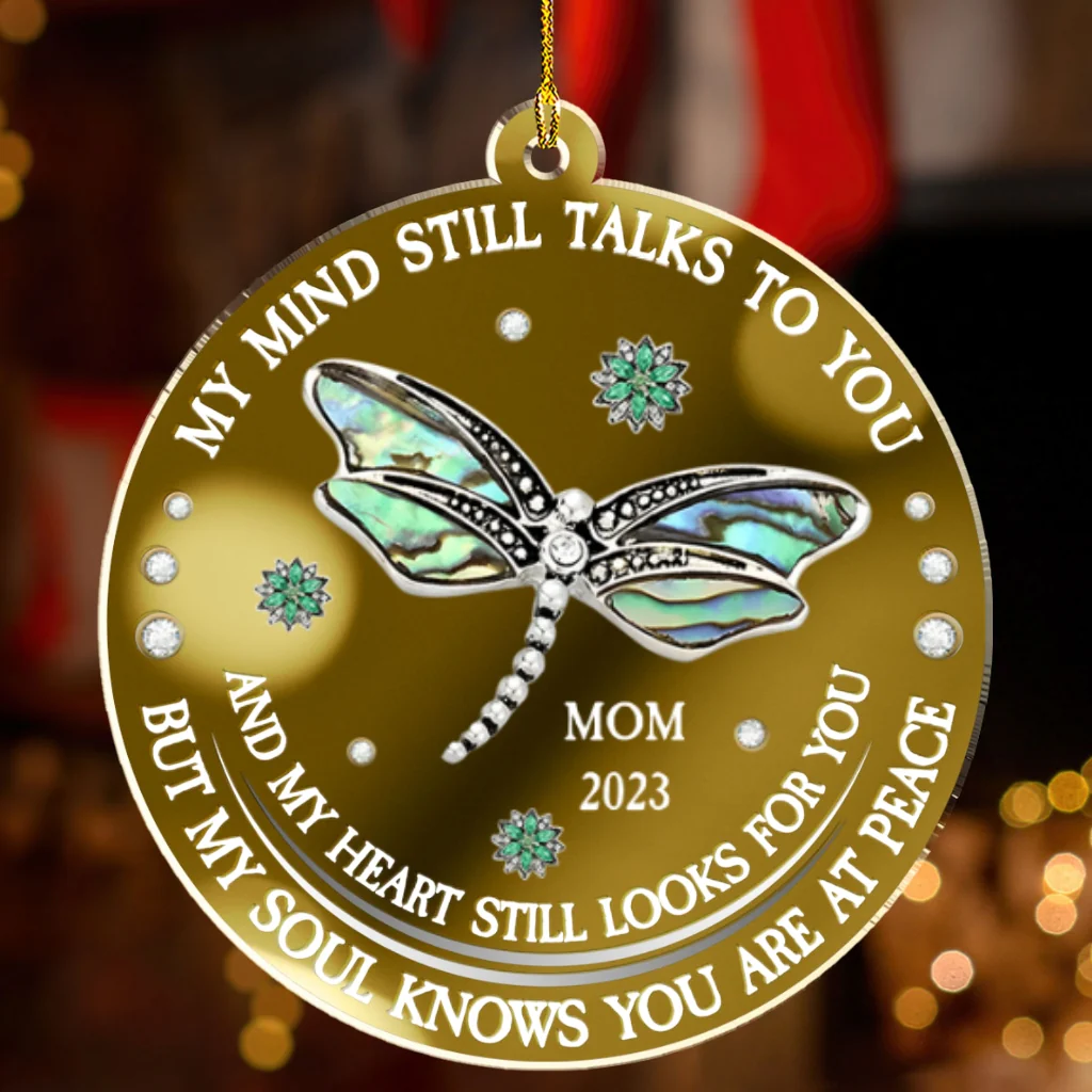Dragonfly My Mind My Heart My Soul - Personalized Custom Mirrored Acrylic Ornament - Image 7