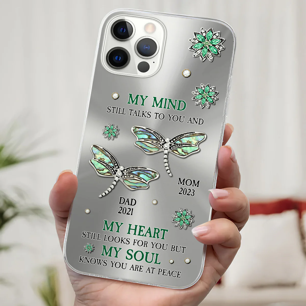 Dragonfly My Mind My Heart My Soul - Personalized Custom Phone Case - Image 5