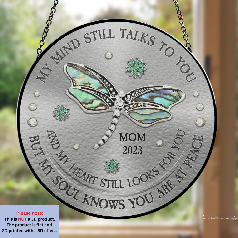 Dragonfly My Mind My Heart My Soul - Personalized Custom Window Hanging Suncatcher - Image 6