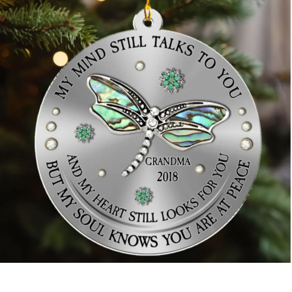 Dragonfly My Mind My Heart My Soul Version 2 - Personalized Custom Acrylic Ornament - Image 7