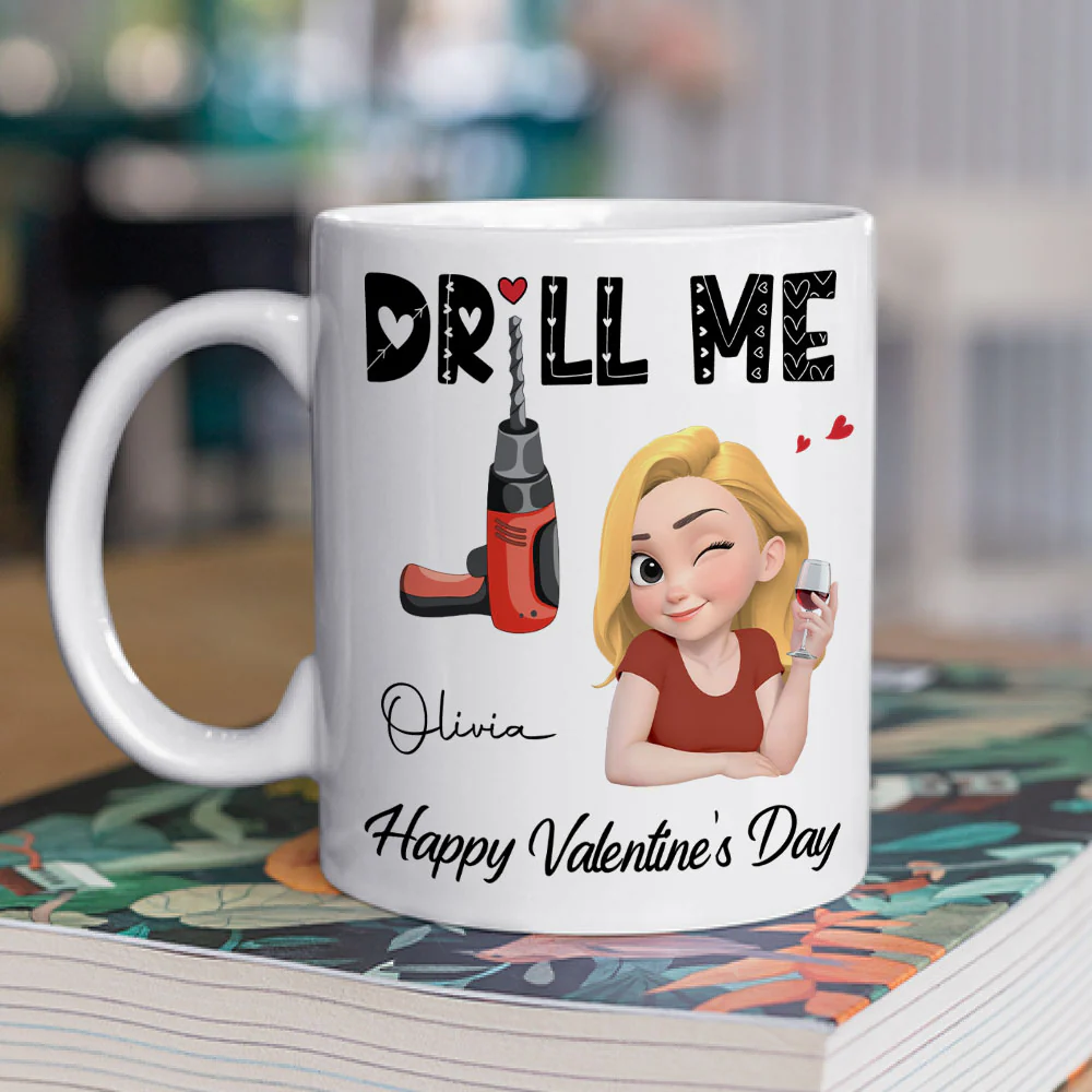 Drill Me - Personalized Custom Coffee Mug - Image 2