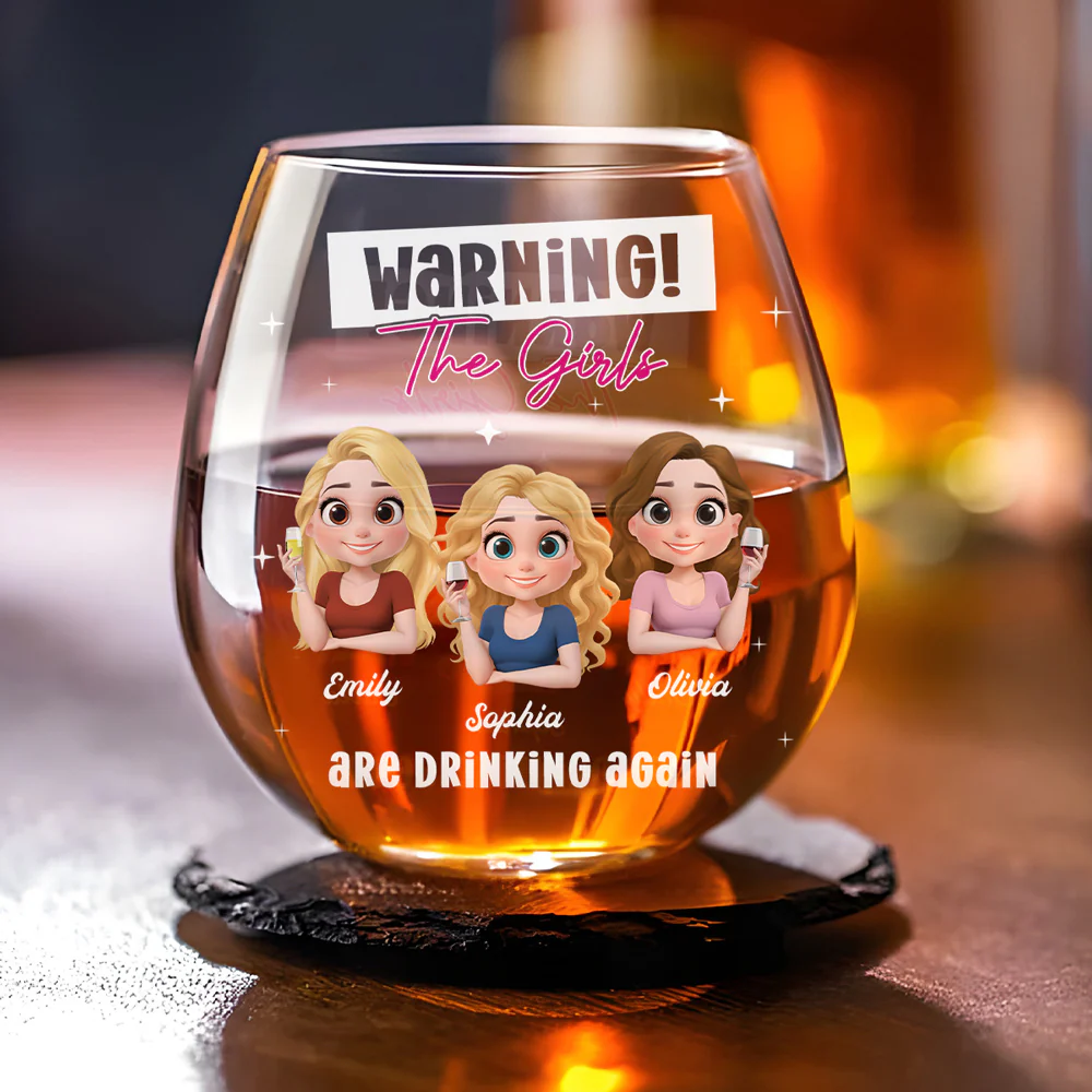 Drinking Alert - Personalized Custom Wine Glass - Image 4
