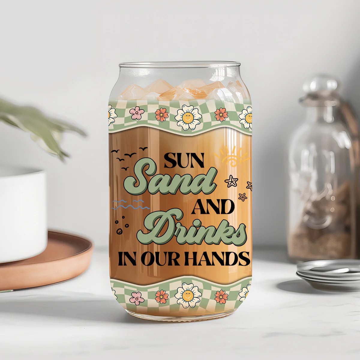 Drinks In Our Hands - Personalized Custom Glass Can - Image 3