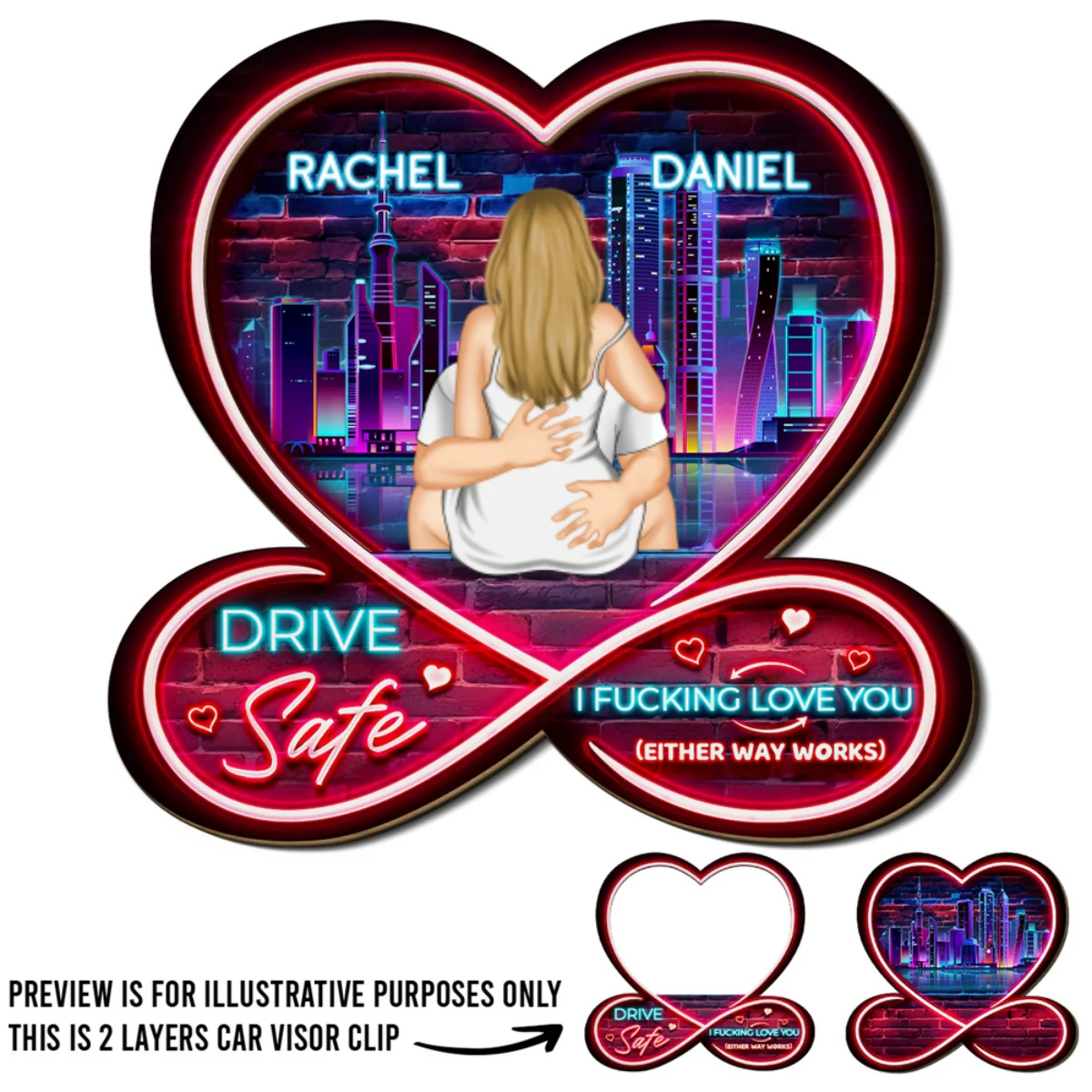 Drive Safe Because I Really Love You - Personalized Custom Car Visor Clip - Image 4