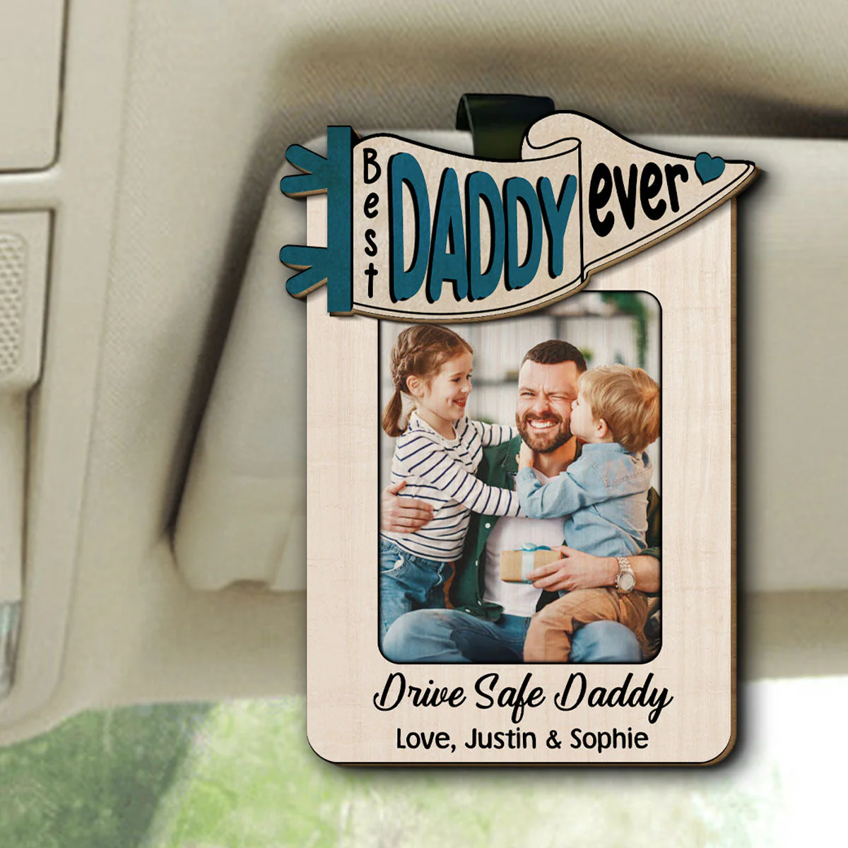 Drive Safe Daddy - Personalized Custom Car Visor Clip - Image 4