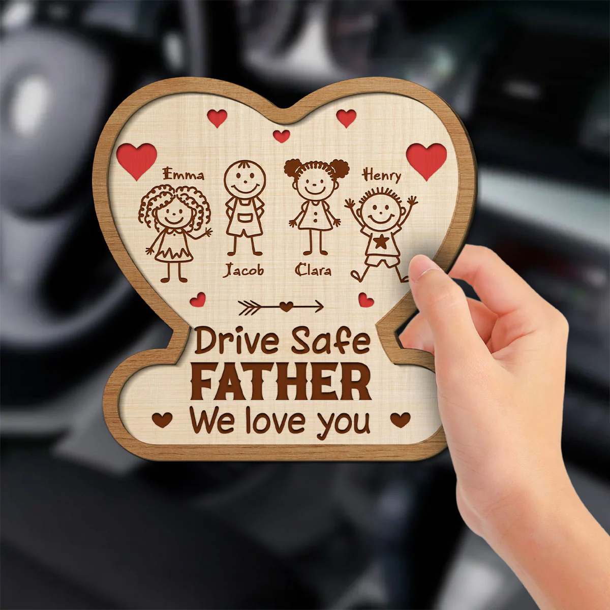 Drive Safe Daddy Reminder - Personalized Custom Car Visor Clip - Image 3