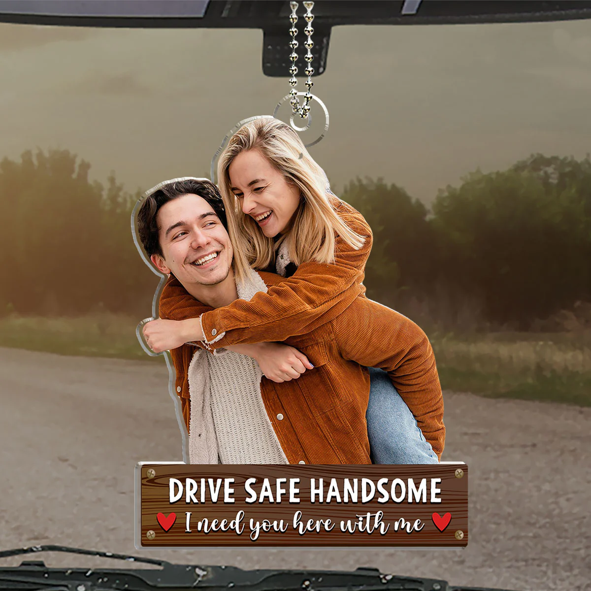 Drive Safe Handsome - Personalized Custom Car Ornament - Image 3
