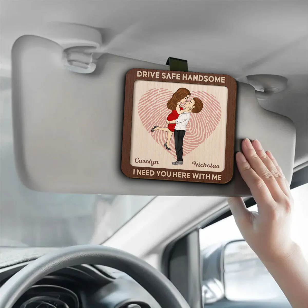 Drive Safe Handsome - Personalized Custom Car Visor Clip - Image 3