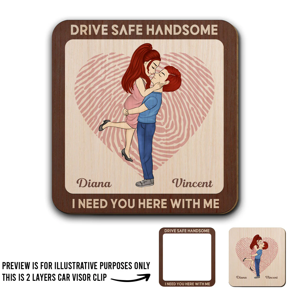 Drive Safe Handsome - Personalized Custom Car Visor Clip - Image 5