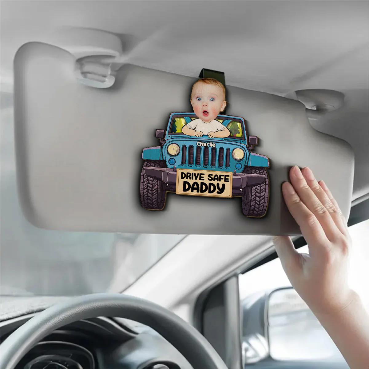 Drive Safe I Love You Dad - Personalized Custom Car Visor Clip - Image 3