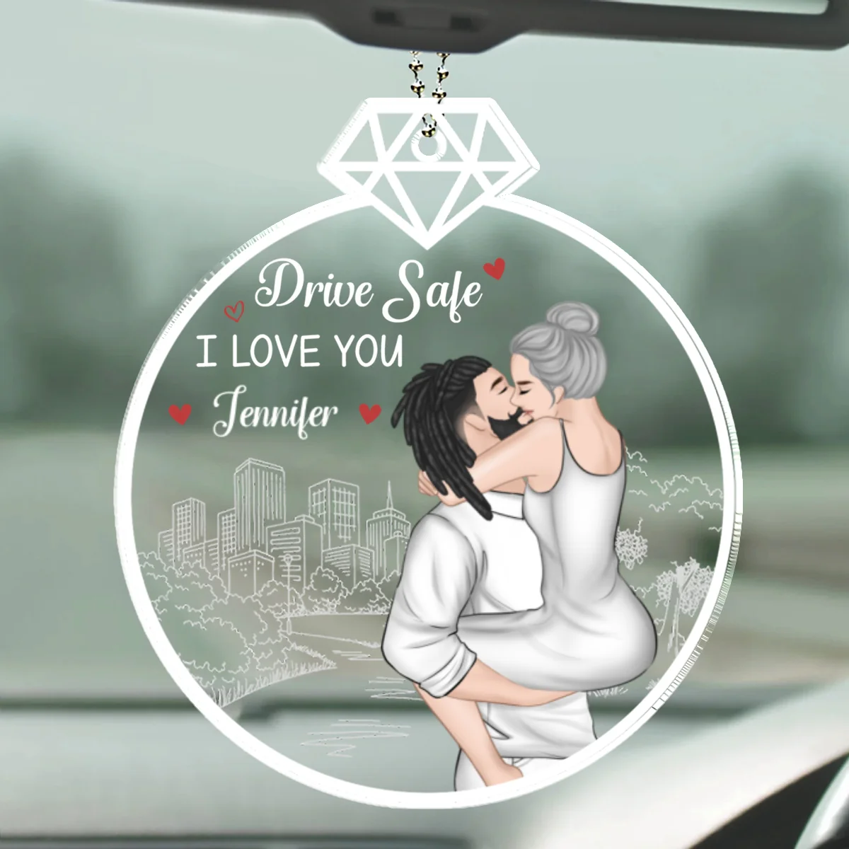 Drive Safe, I Love You - Personalized Custom Car Ornament - Image 5