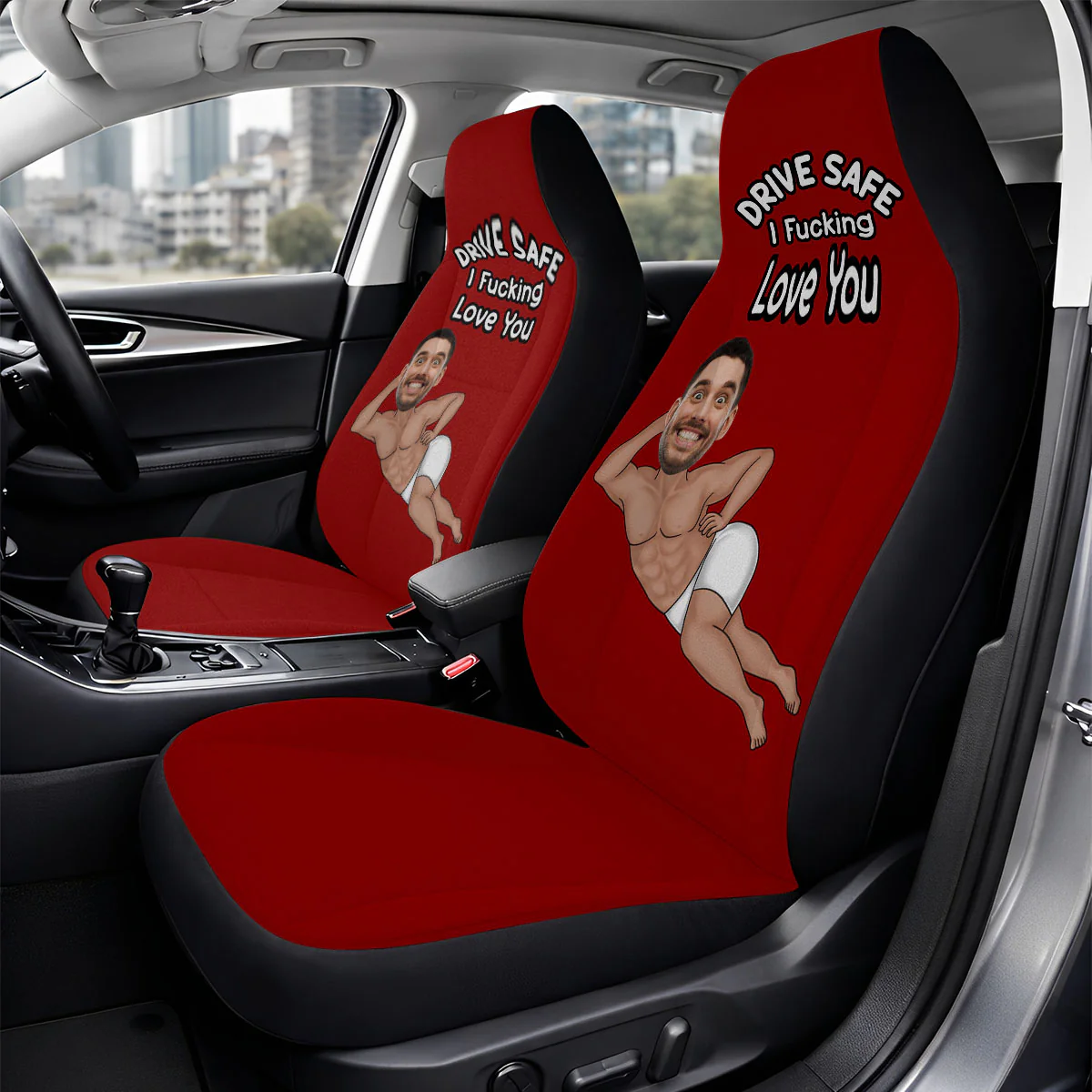Drive Safe I Love You - Personalized Custom Car Seat Cover - Image 2