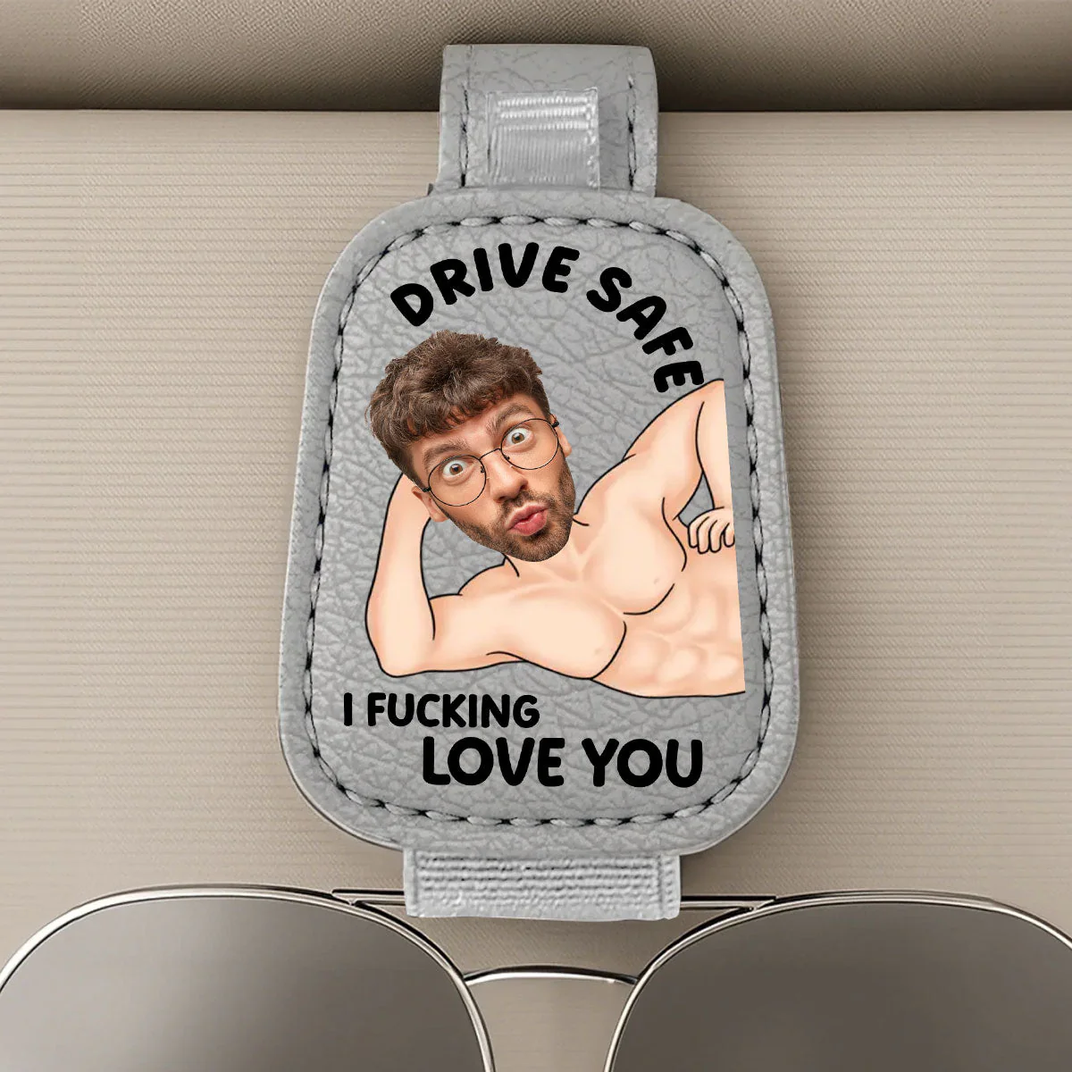 Drive Safe I Love You - Personalized Custom Sunglasses Holder For Car Visor - Image 6