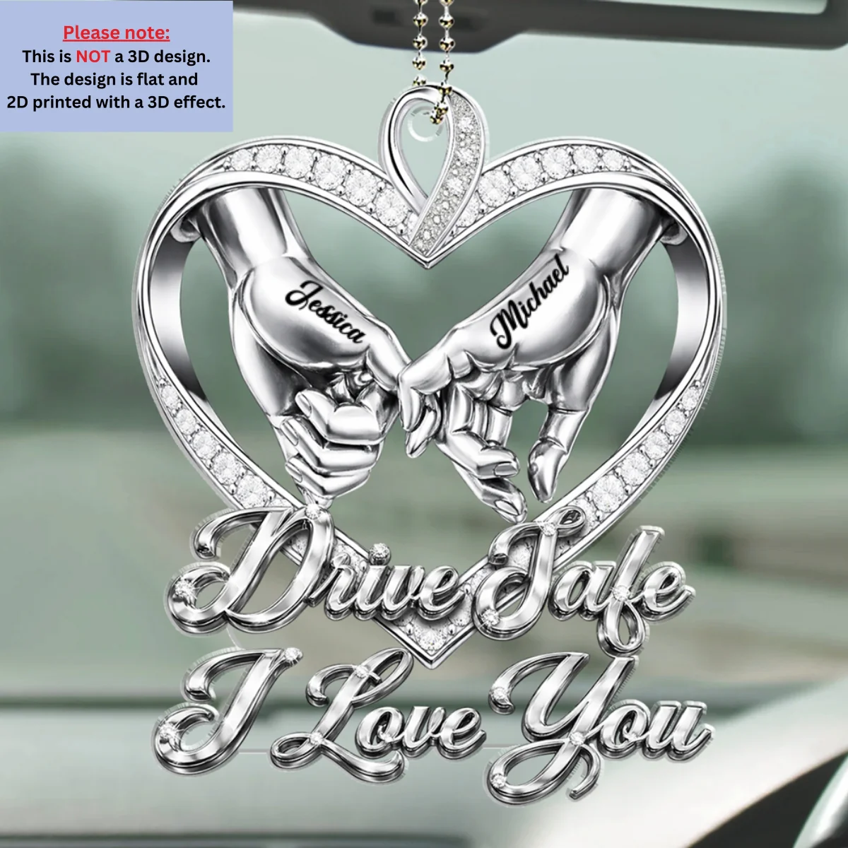 Drive Safe I Love You Version 2 - Personalized Custom Car Ornament - Image 5