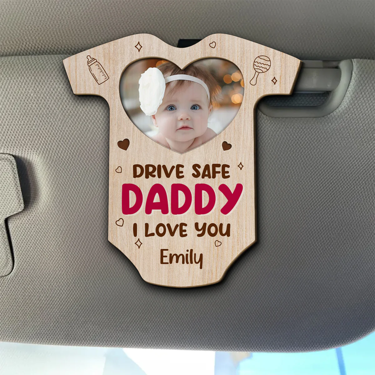 Drive Safe Love You - Personalized Custom Car Visor Clip - Image 2