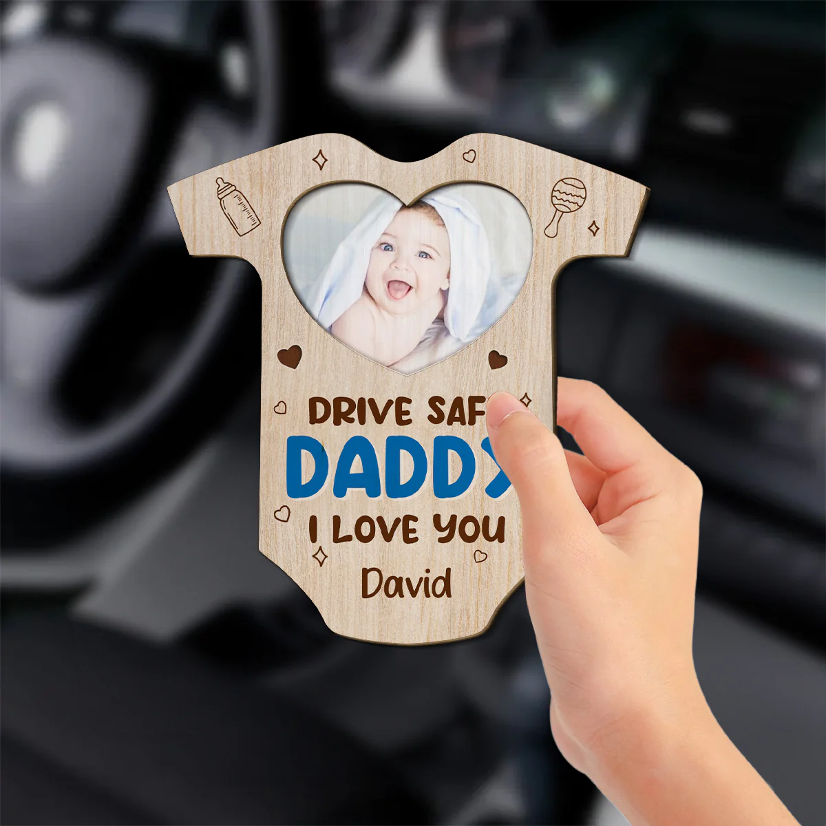 Drive Safe Love You - Personalized Custom Car Visor Clip - Image 4