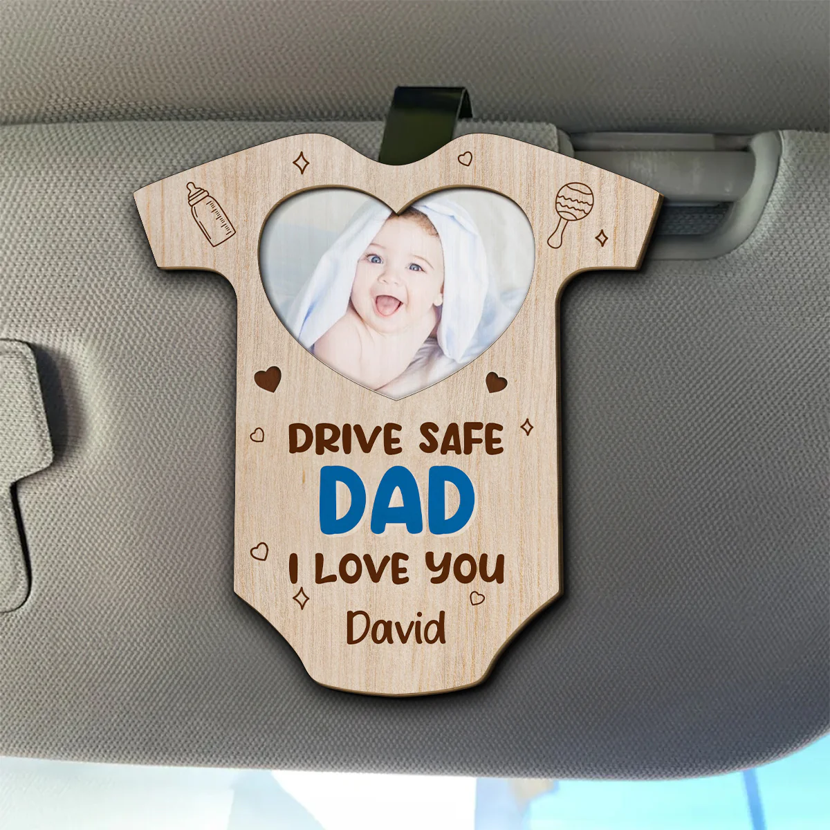 Drive Safe Love You - Personalized Custom Car Visor Clip - Image 5