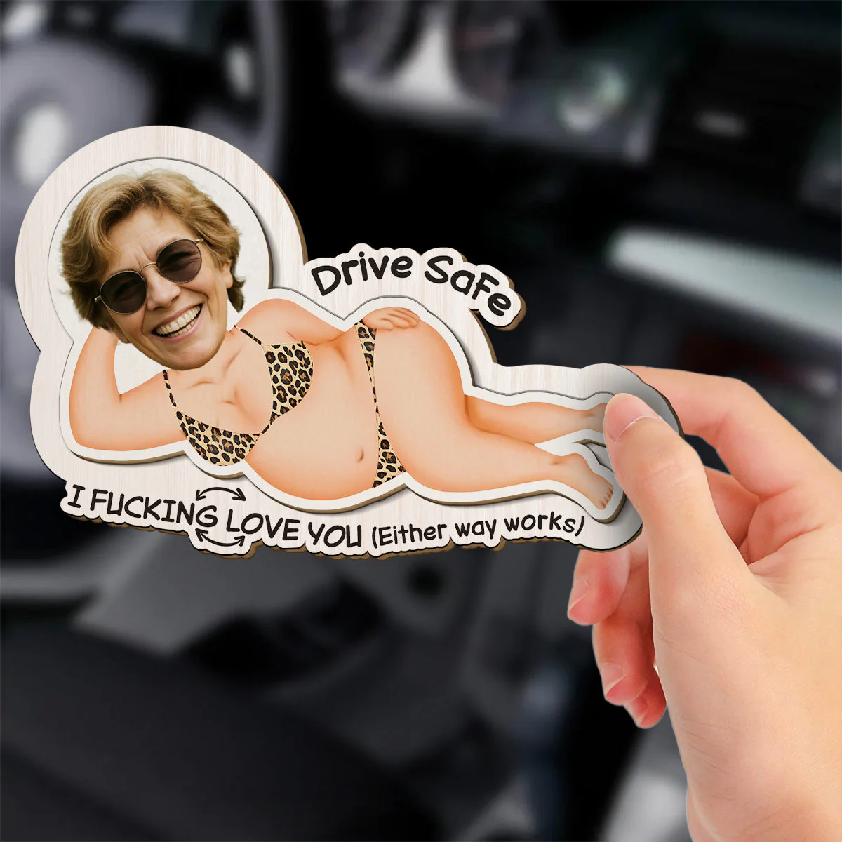 Drive Safe My Husband Wife - Personalized Custom Car Visor Clip - Image 2