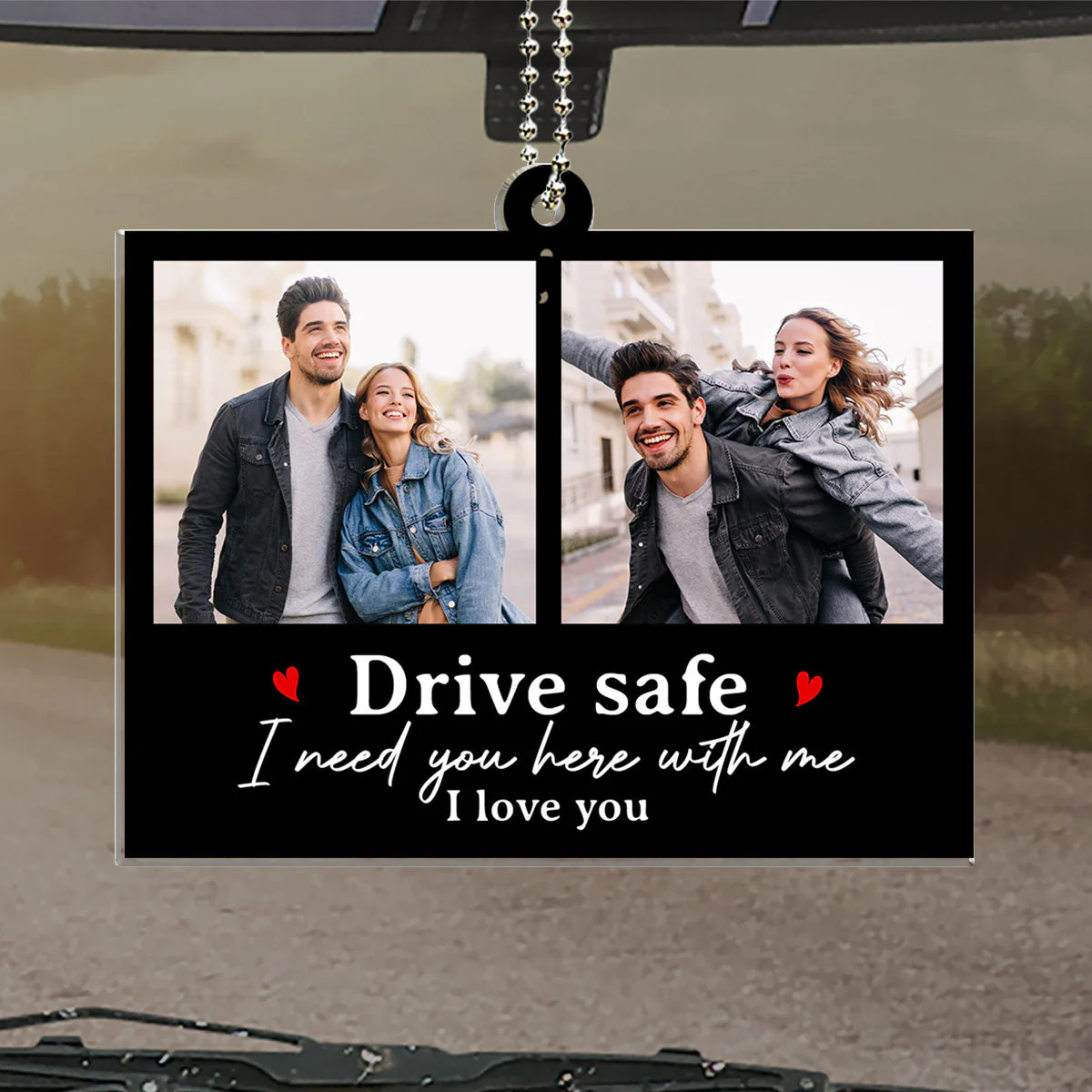 Drive Safe My Love - Personalized Custom Car Ornament - Image 2