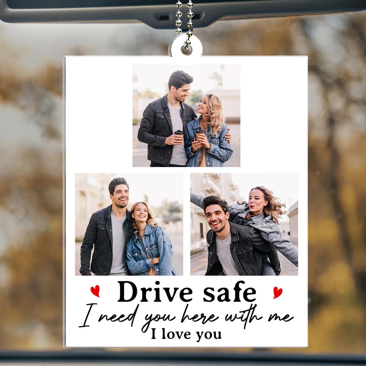Drive Safe My Love - Personalized Custom Car Ornament - Image 3