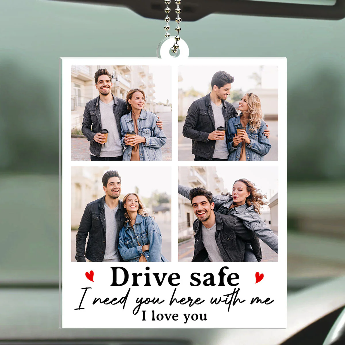 Drive Safe My Love - Personalized Custom Car Ornament - Image 4