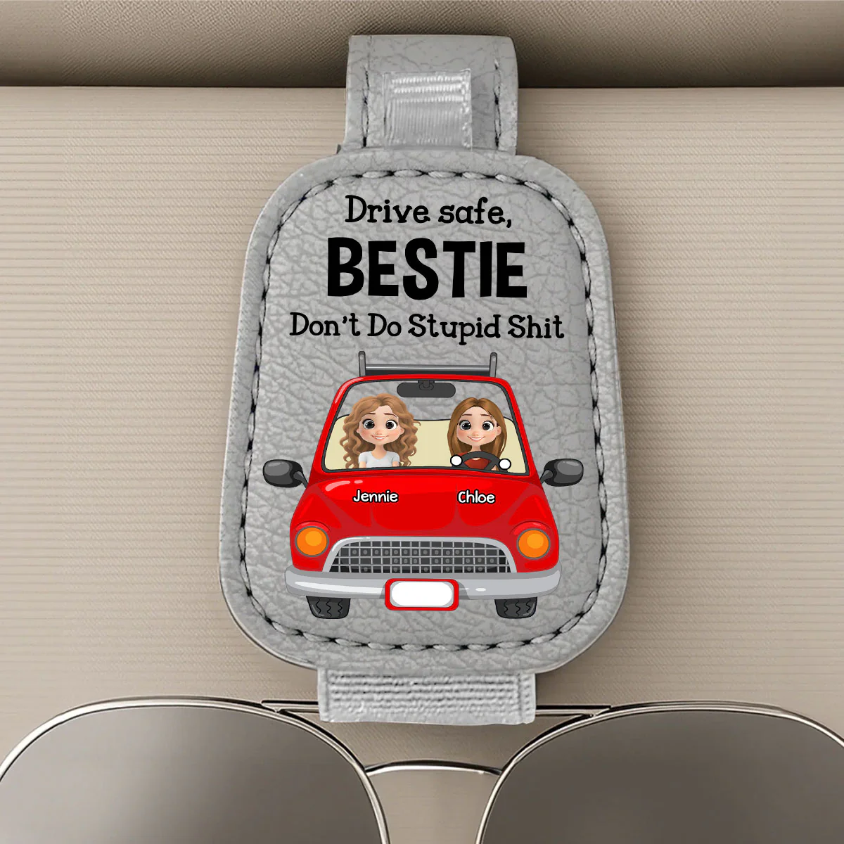 Drive Safe - Personalized Custom Sunglasses Holder For Car Visor - Image 5