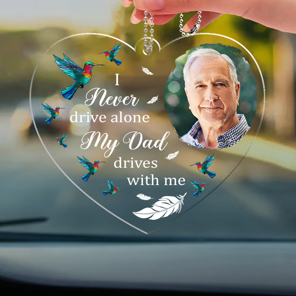 Drive With My Dad - Personalized Acrylic Car Ornament - Image 4
