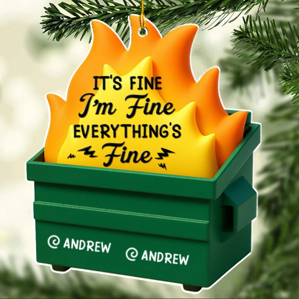 Dumpster Fire - Personalized Custom Acrylic Ornament - Image 7