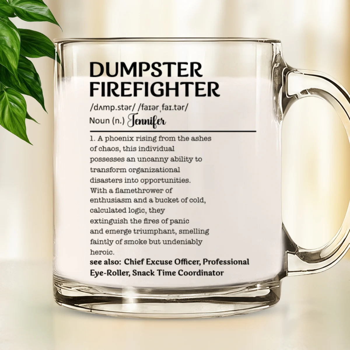 Dumpster Firefighter- Personalized Custom Glass Mug - Image 6