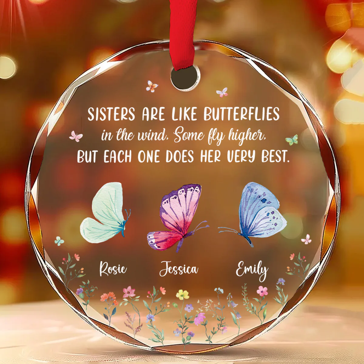 Each One Special Each Beautiful -  Personalized Custom Glass Ornament - Image 2