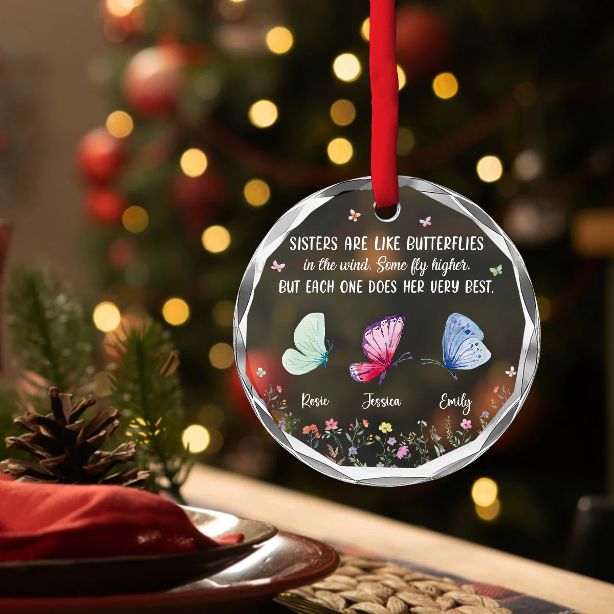 Each One Special Each Beautiful -  Personalized Custom Glass Ornament - Image 4