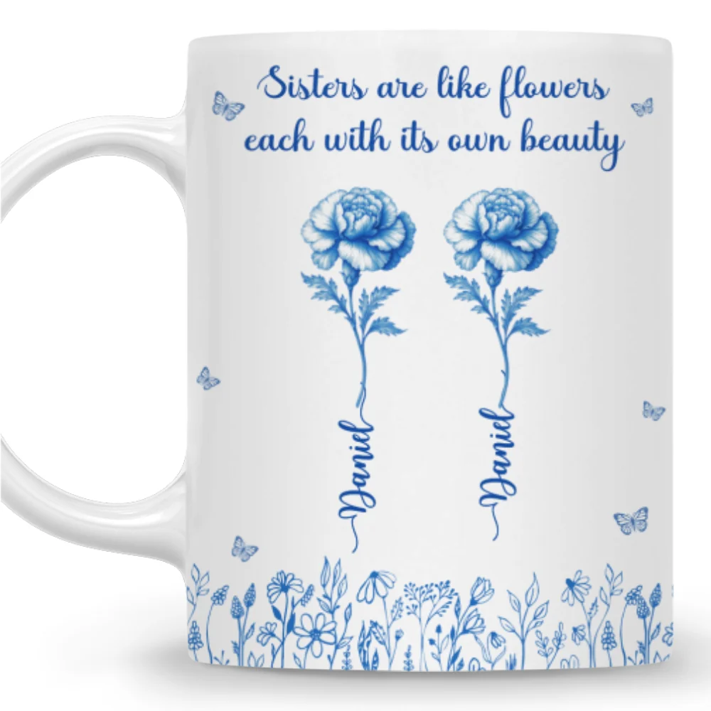 Each Sister Shines With Beauty - Personalized Custom Coffee Mug - Image 6