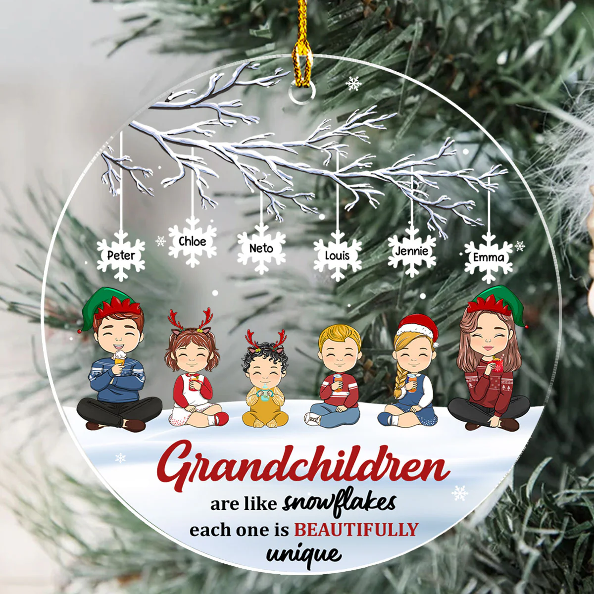 Each Snowflake Is Beautifully Unique - Personalized Custom Acrylic Ornament - Image 2