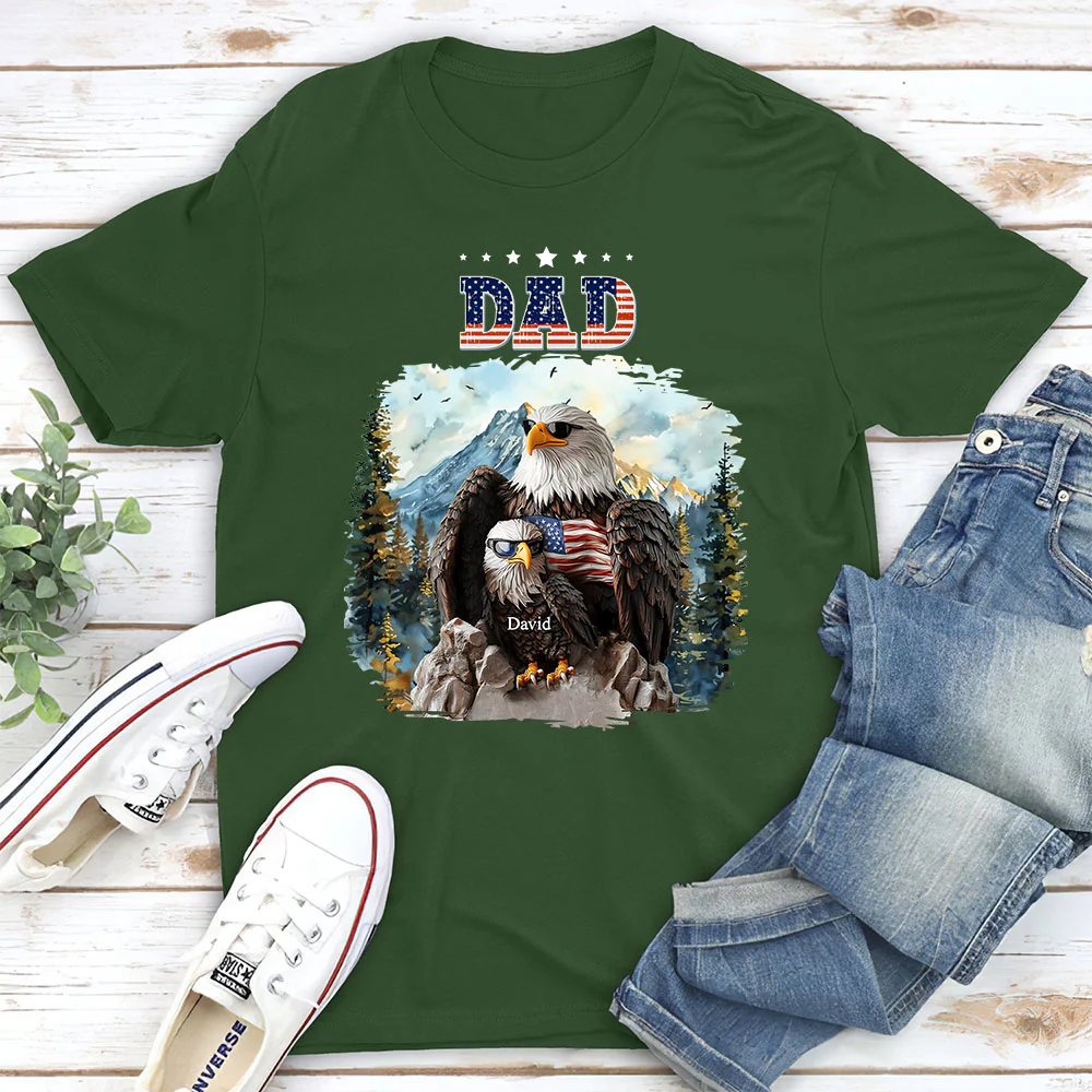 Eagle Papa - Personalized Custom Shirt - Image 3