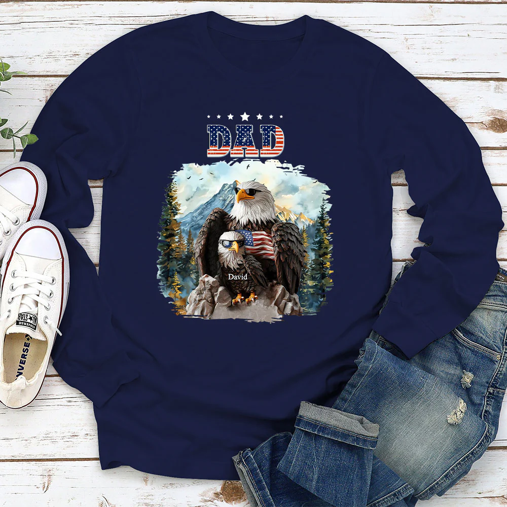 Eagle Papa - Personalized Custom Shirt - Image 5