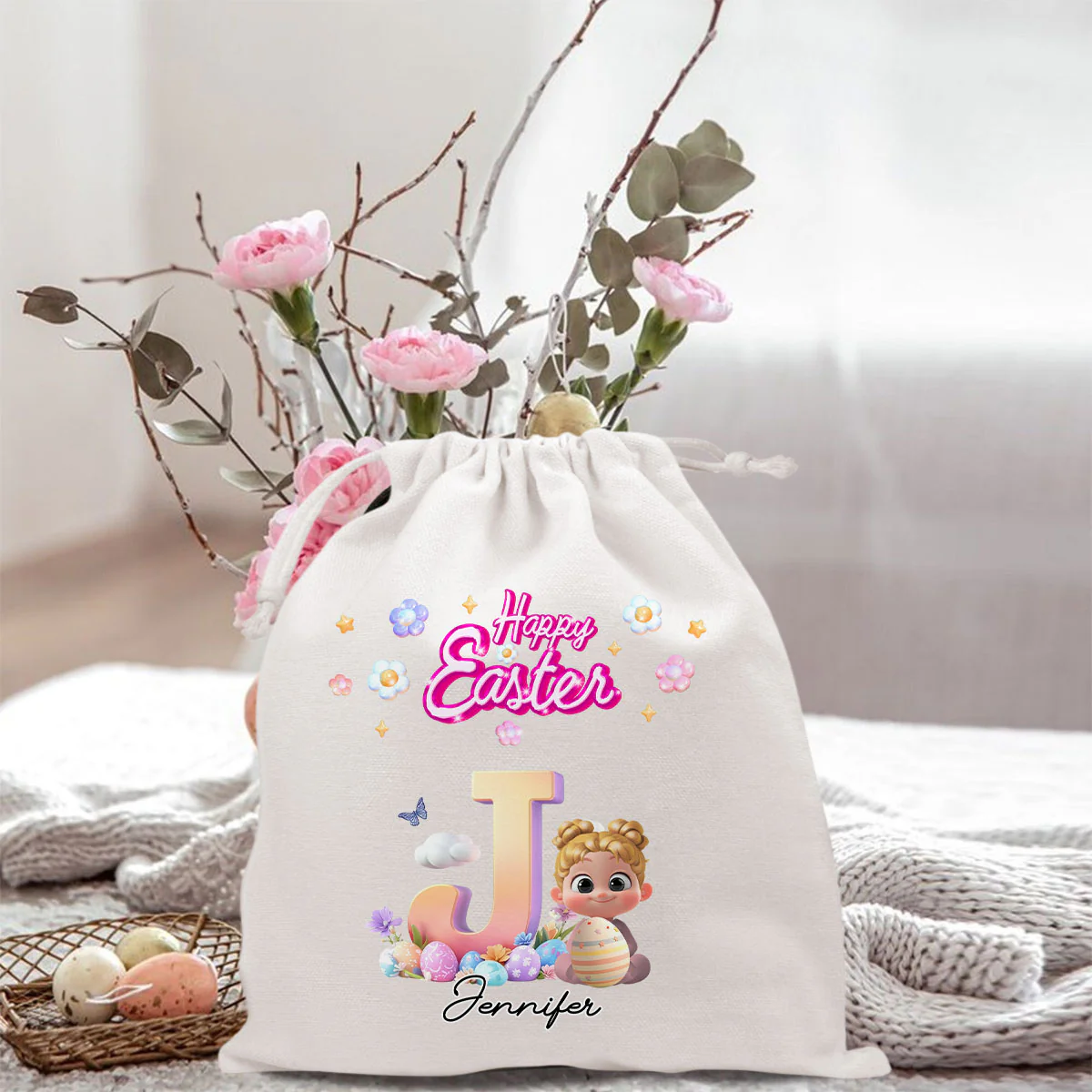 Easter Joy And Bunny Hugs - Personalized Custom Favor Bag - Image 5
