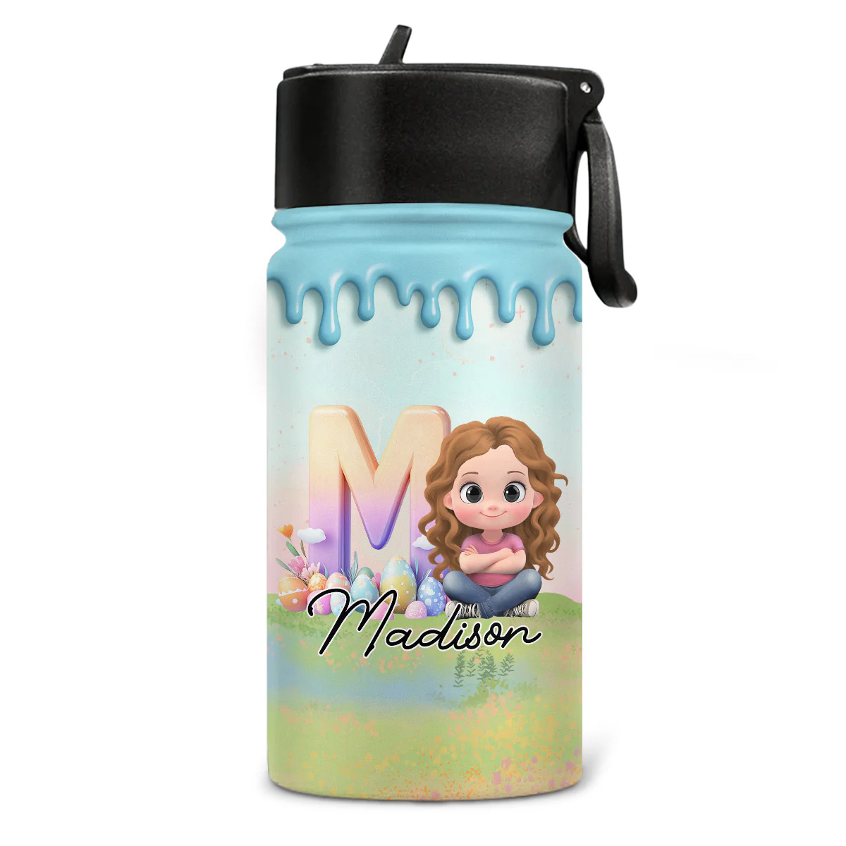 Eggs-tra Happy Easter - Personalized Custom Kids Water Bottle
