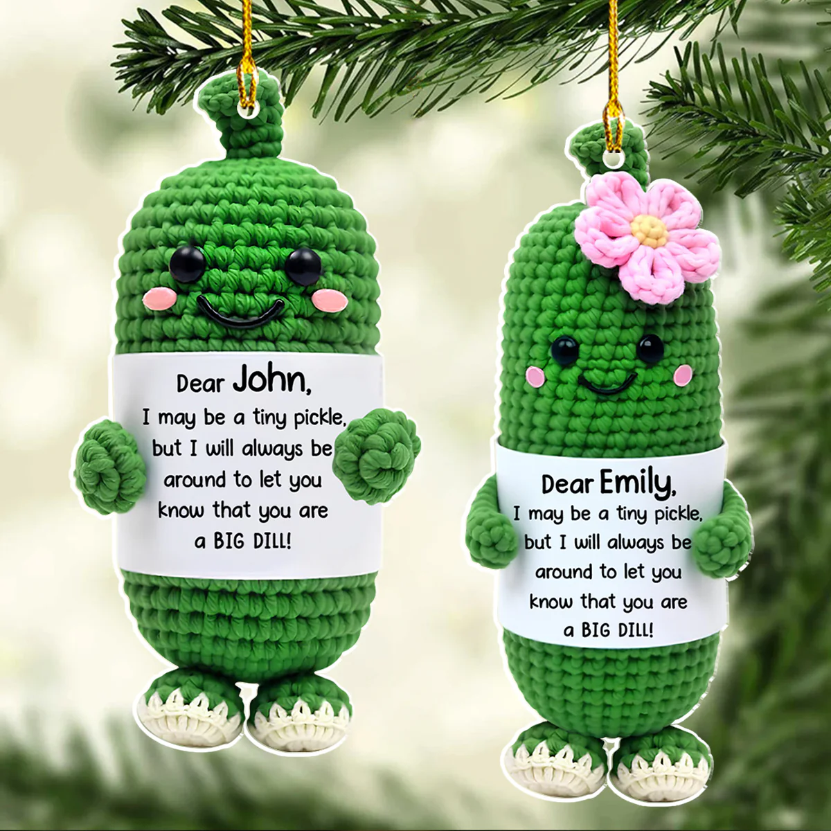 Emotional Support Pickle - Personalized Custom Acrylic Ornament - Image 3