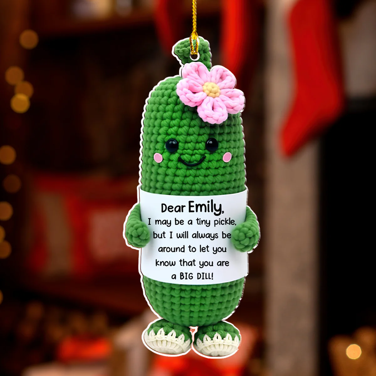 Emotional Support Pickle - Personalized Custom Acrylic Ornament - Image 4