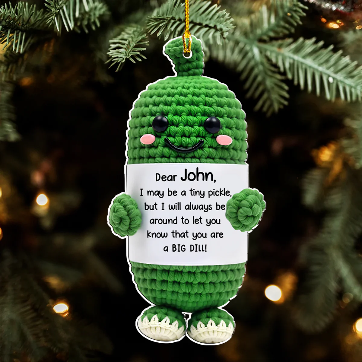 Emotional Support Pickle - Personalized Custom Acrylic Ornament - Image 5