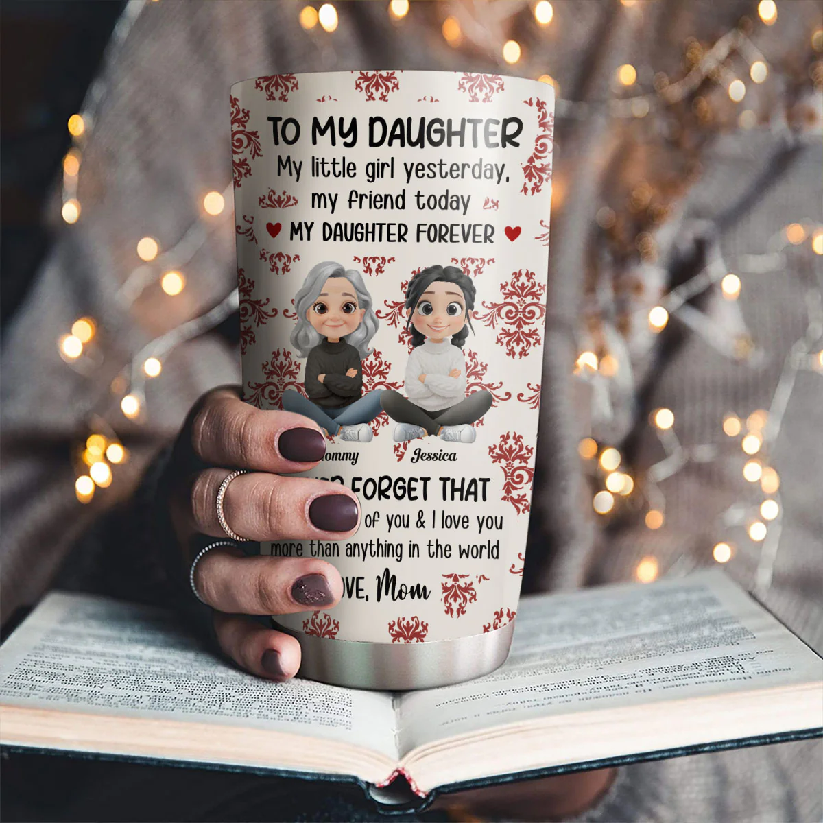 Endless Love For My Daughter - Personalized Custom Tumbler - Image 4